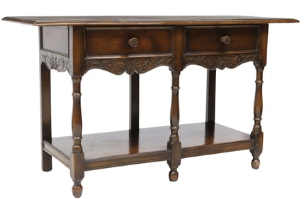 ENGLISH WARING & GILLOW CARVED OAK KITCHEN DRESSER BASE