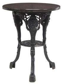 ENGLISH OAK & CAST IRON PUB TABLE