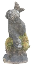 CAST CONCRETE PUTTI & DOLPHIN GARDEN SCULPTURE