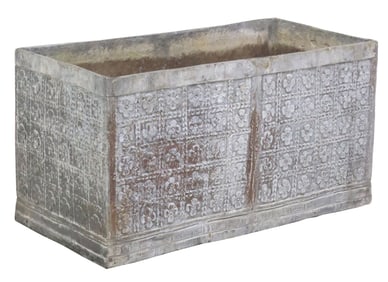 LARGE ENGLISH RECTANGULAR LEAD JARDINIERE / PLANTER BASIN