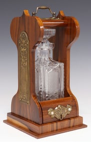 ENGLISH BRASS-MOUNTED ROSEWOOD TANTALUS