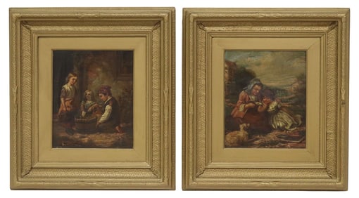 (2) BRITISH SCHOOL VICTORIAN GENRE PAINTINGS