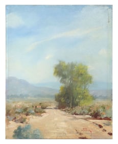 BILL BENDER (1919-2016) UNFRAMED ACRYLIC PAINTING DESERT LANDSCAPE