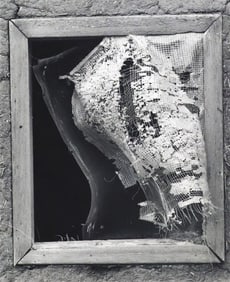 GARY FAYE (B.1938) GELATIN SILVER PRINT ADOBE WINDOW, TAOS, NM