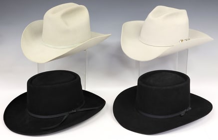 (4) MEN'S FELT & FUR-BLEND COWBOY HATS, 3 RESISTOL