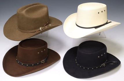 (4) WESTERN EXPRESS CATTLEMAN & GAMBLER HATS