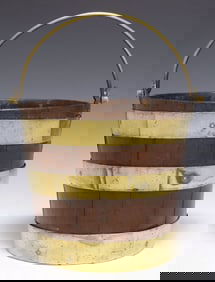 ENGLISH BRASS-BOUND OAK PEAT BUCKET