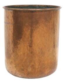 LARGE ENGLISH HAMMERED COPPER JARDINIERE/ LOG BIN, 22"H