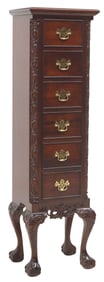 CHIPPENDALE STYLE MAHOGANY TALL CHEST OF DRAWERS