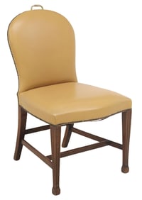 GEORGIAN STYLE LEATHER UPHOLSTERED SIDE CHAIR
