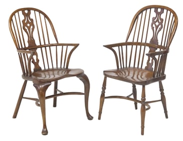 (2) ENGLISH THAMES VALLEY WINDSOR ARMCHAIRS