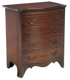 GEORGIAN STYLE MAHOGANY SERPENTINE CHEST OF DRAWERS