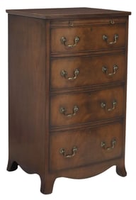 ENGLISH GEORGIAN STYLE MAHOGANY BOWFRONT CHEST OF DRAWERS