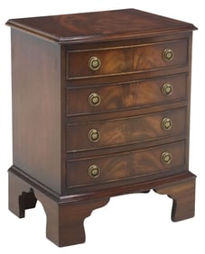 ENGLISH GEORGIAN STYLE FLAME MAHOGANY SMALL CHEST OF DRAWERS