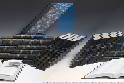 (20) FRENCH LEATHER-BOUND LIBRARY SHELF BOOKS, 'ARCHEOLOGIA'