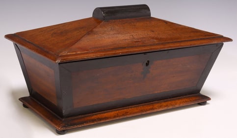 ENGLISH VICTORIAN PERIOD MAHOGANY TEA CADDY
