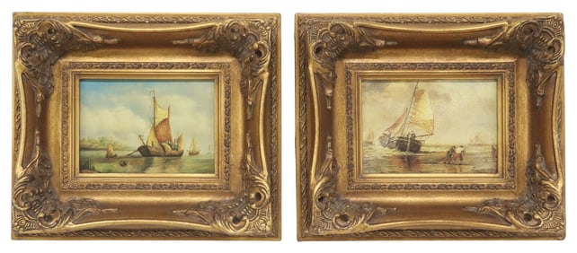 (2) DECORATIVE FRAMED MARINE SUBJECT VARNISHED PRINTS