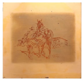 HOWARD BRODIE (1915-2010) INTAGLIO PRINTMAKING COPPER PLATE