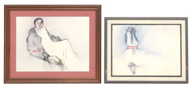 (2) AFTER R.C. GORMAN (1932-2005) FRAMED OFFSET LITHOGRAPH PRINTS