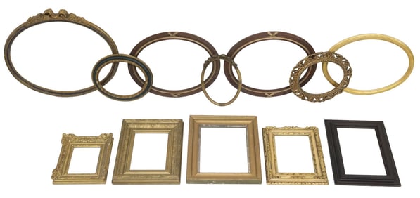 (12) COLLECTION OF CONTINENTAL OVULAR & RECTANGULAR PICTURE FRAMES