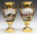 8: OLD PARIS PORCELAIN HEAVILY GILDED PEDESTAL URNS - 3