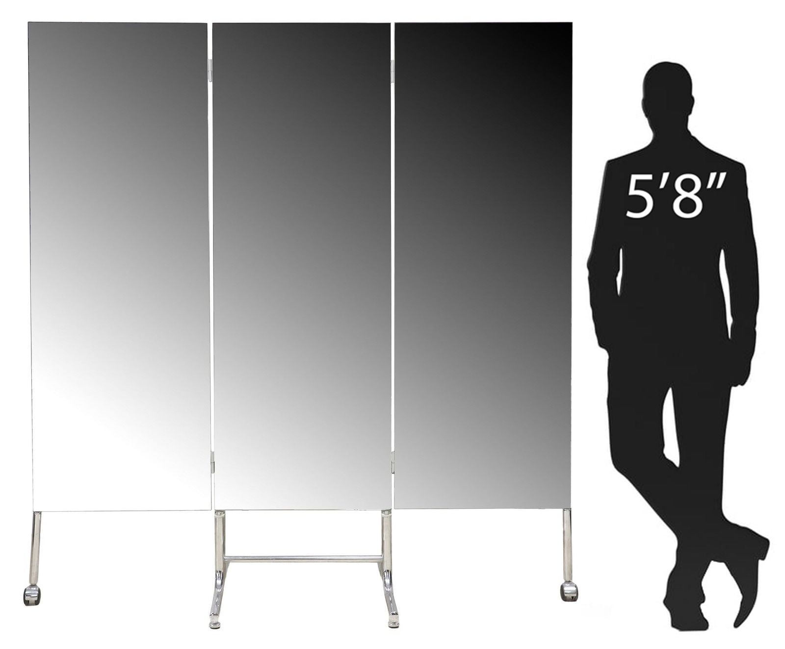 MODERN 3-PANEL FOLDING FLOOR MIRROR (1 of 4)