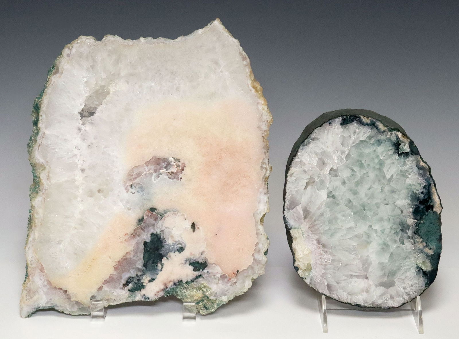 (2) GEOLOGICAL QUARTZ CRYSTAL SLICES (1 of 7)