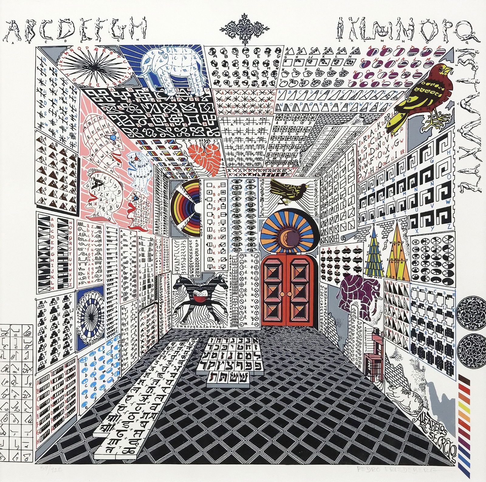 PEDRO FRIEDEBERG (MEXICO, B.1936) SERIGRAPH PRINT, 'ALFABETOS SECRETOS' (1 of 4)