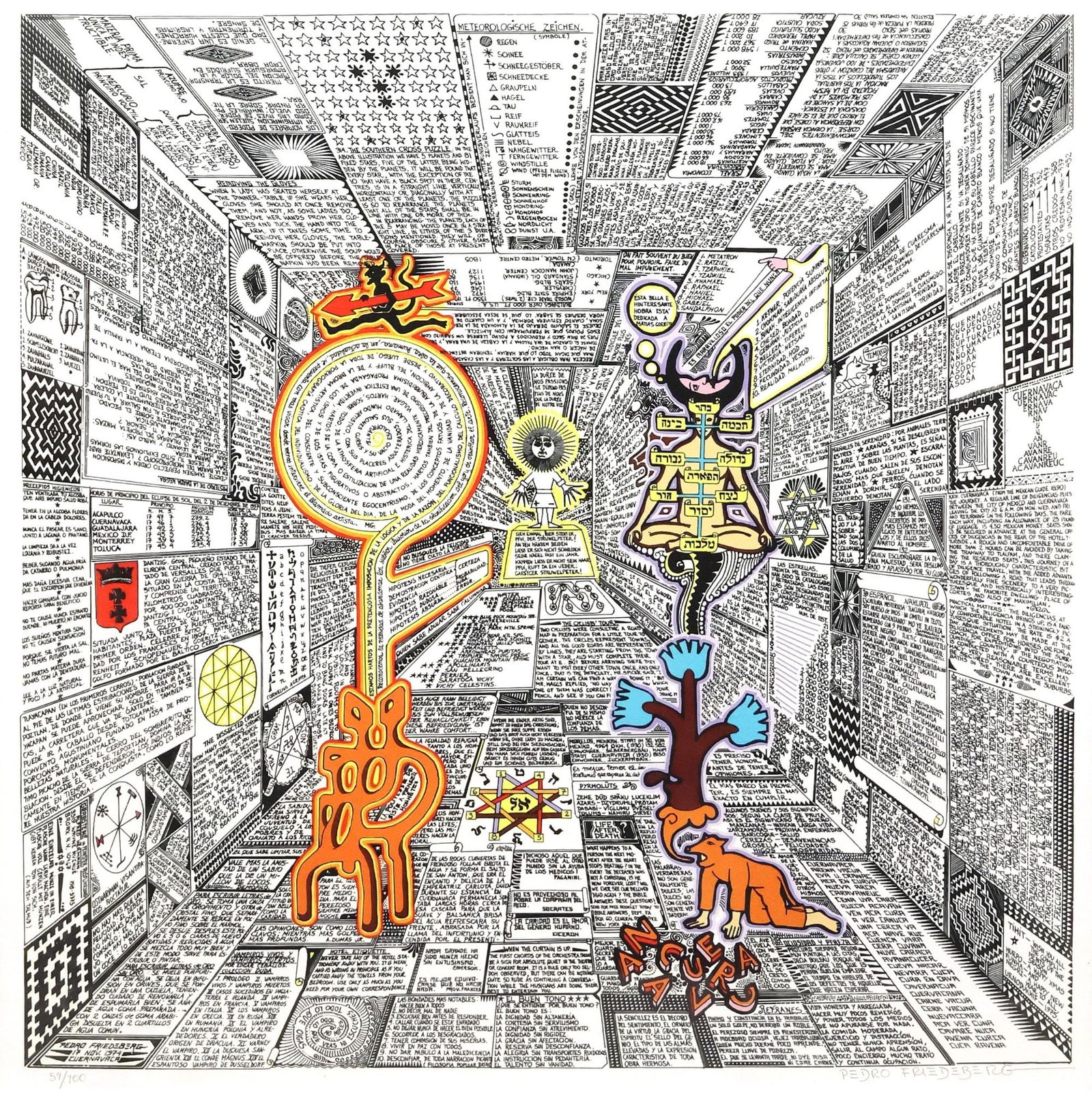 PEDRO FRIEDEBERG (MEXICO, B.1936) SERIGRAPH PRINT, 'THE TARO NEWS' (1 of 4)