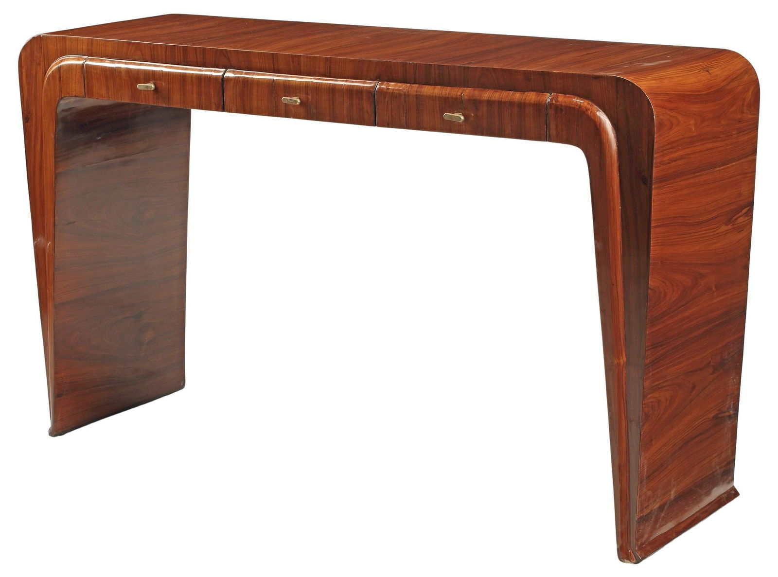 LARGE ART DECO STYLE THREE DRAWER CONSOLE TABLE (1 of 4)