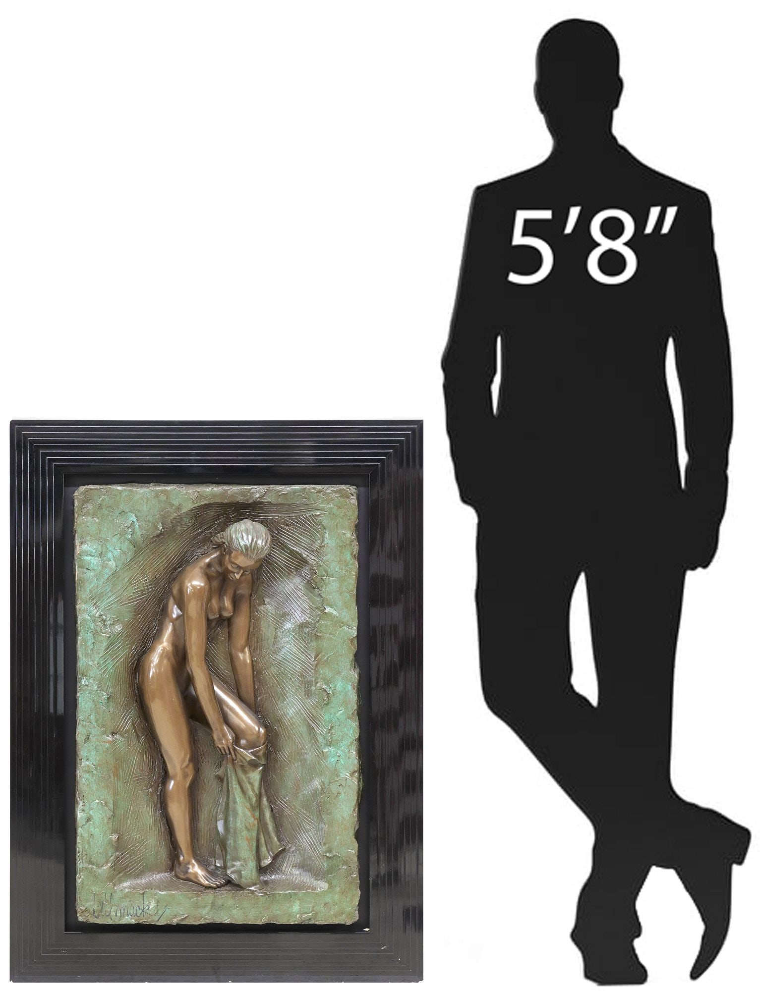 LARGE BILL MACK (B.1944) BONDED BRONZE RELIEF SCULPTURE 'VANITY', 24/50, 43"H X 31"W (1 of 7)