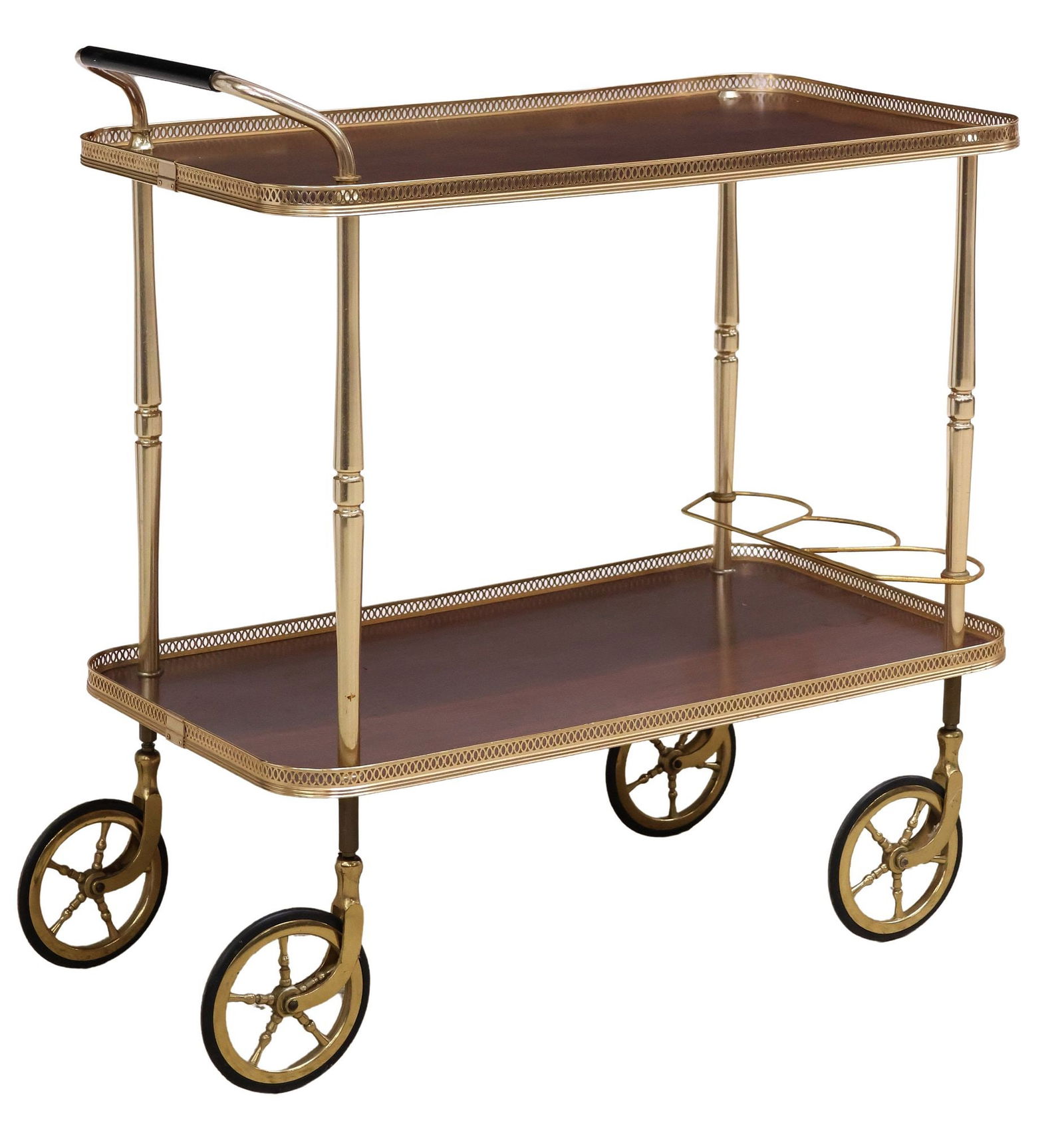 ITALIAN MODERN TWO-TIER BAR CART / SERVICE TROLLEY (1 of 4)