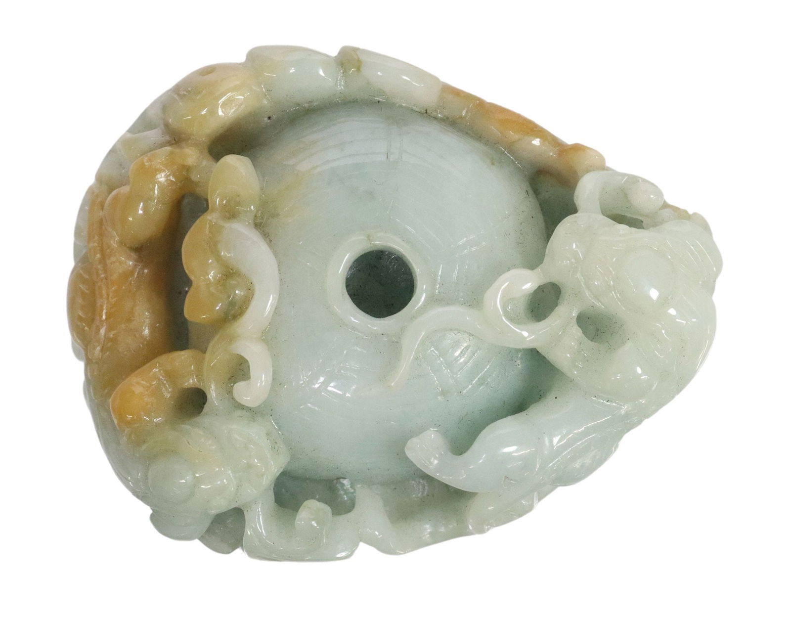 CHINESE CARVED JADE DRAGON TOGGLE (1 of 6)