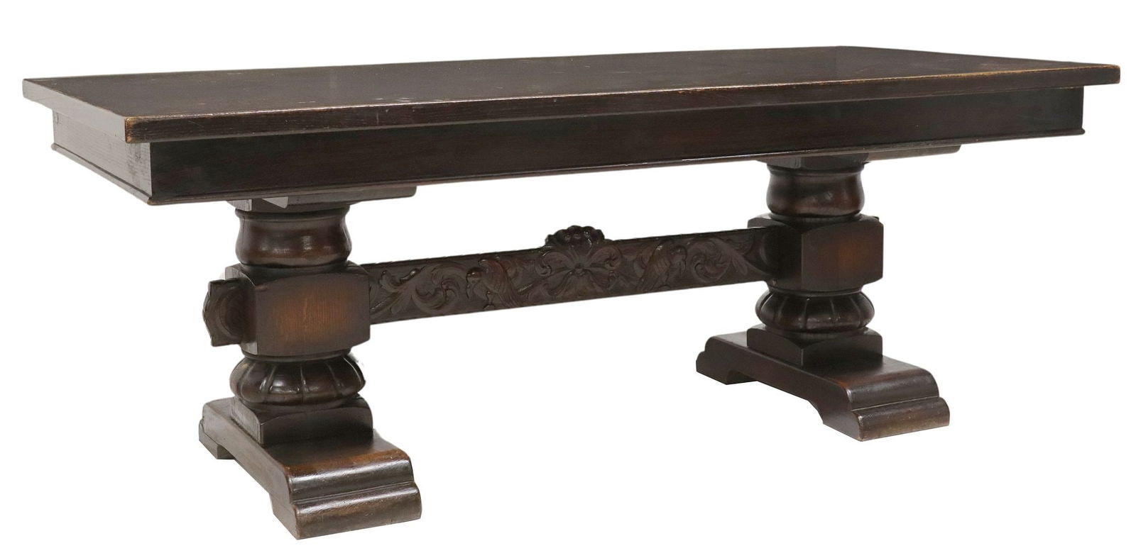 ITALIAN CARVED DARK OAK DINING TABLE (1 of 4)