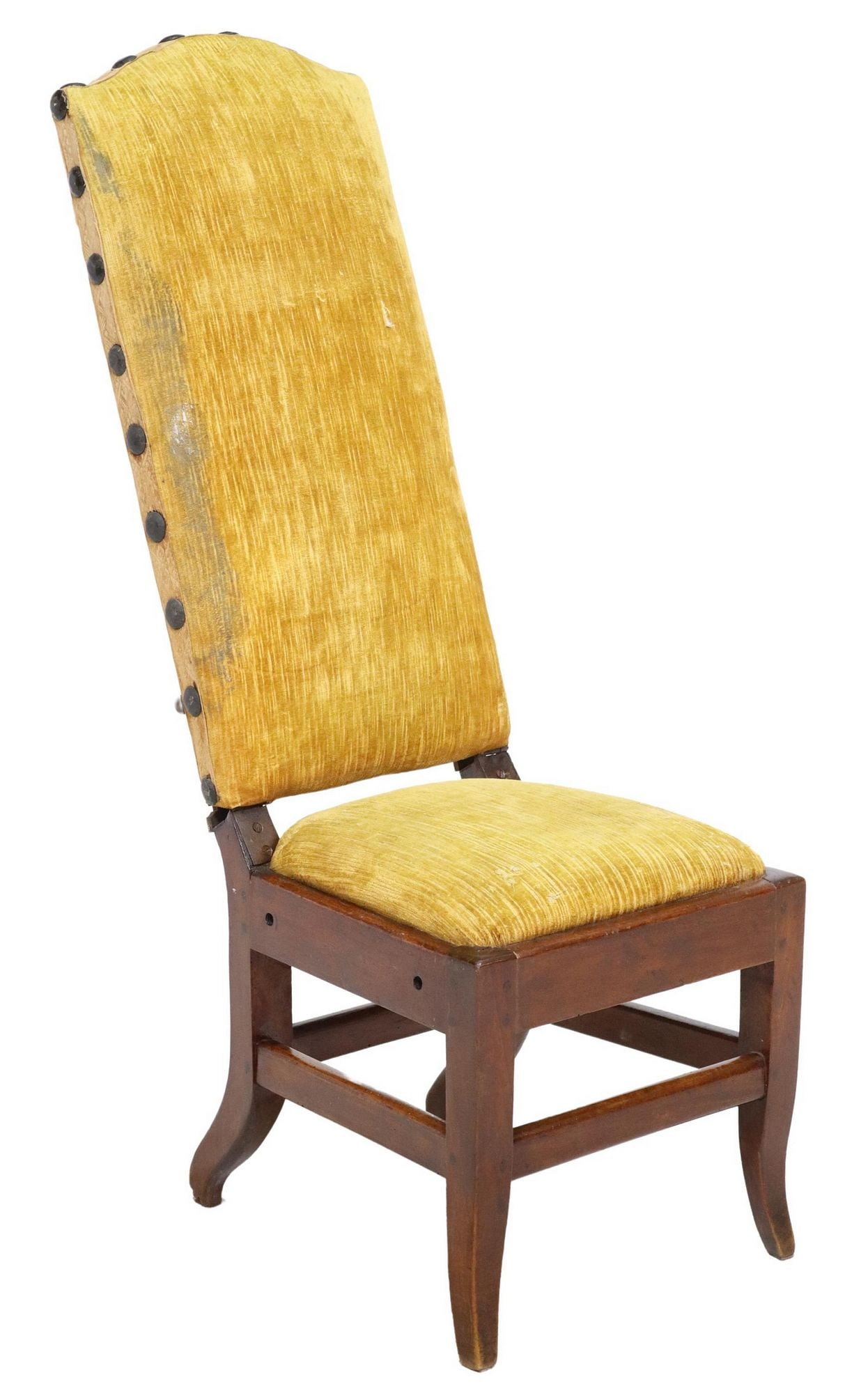 FRENCH UPHOLSTERED WALNUT FOLDING CHAIR, 19TH C. (1 of 5)