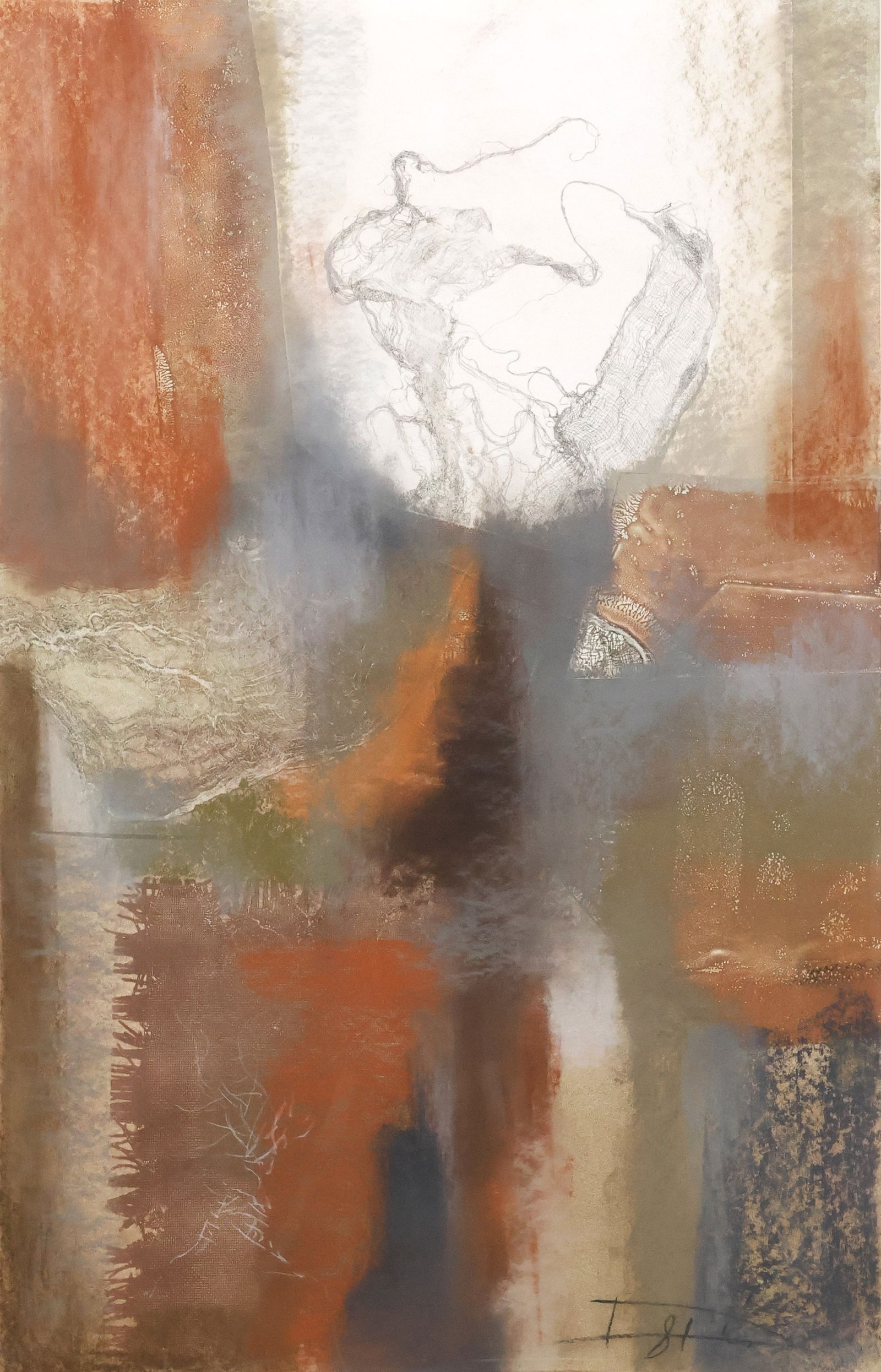 LASZLO DUS (B.1941) COLOR LITHOGRAPH, ABSTRACT COMPOSITION, 35.5" X 22.5" (1 of 4)