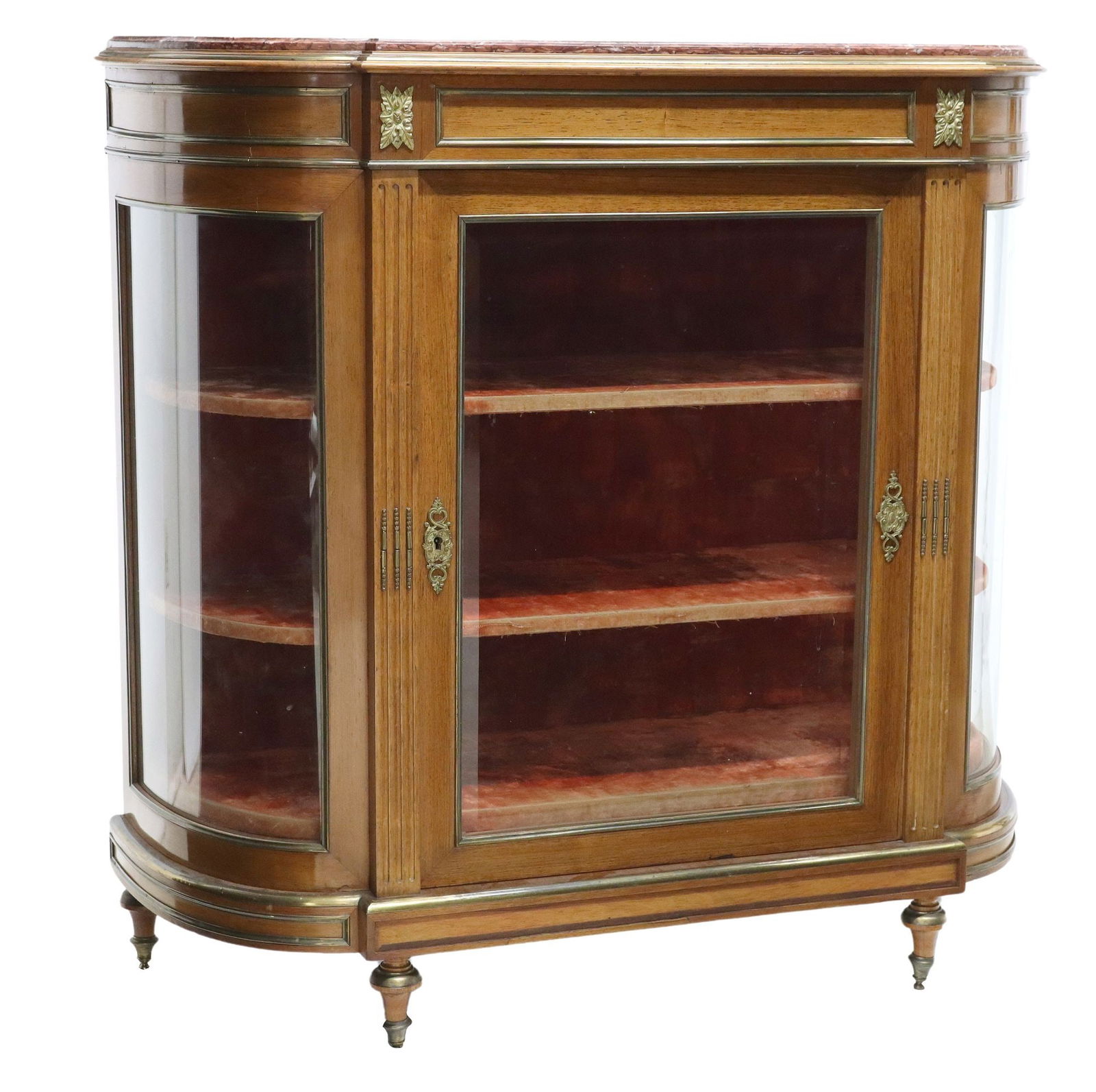 FRENCH LOUIS XVI STYLE MARBLE-TOP DEMILUNE SIDEBOARD /CREDENZA (1 of 5)