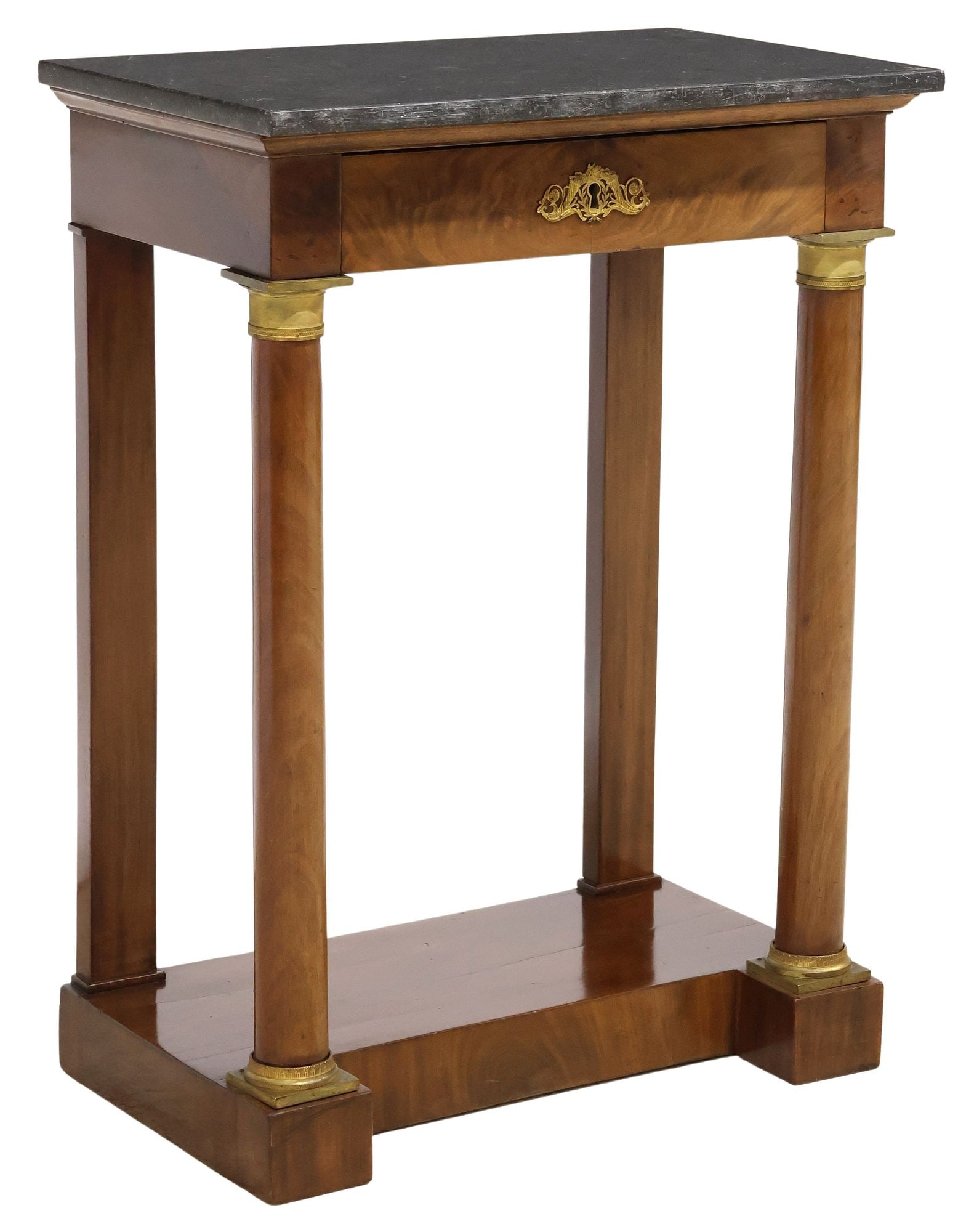 FRENCH EMPIRE STYLE MARBLE-TOP MAHOGANY CONSOLE TABLE (1 of 5)