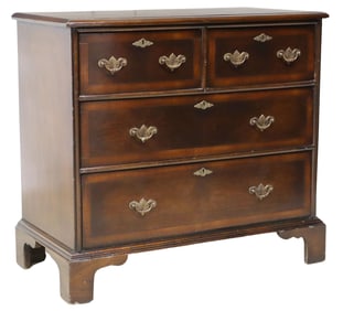 GEORGIAN STYLE BANDED CHEST OF DRAWERS