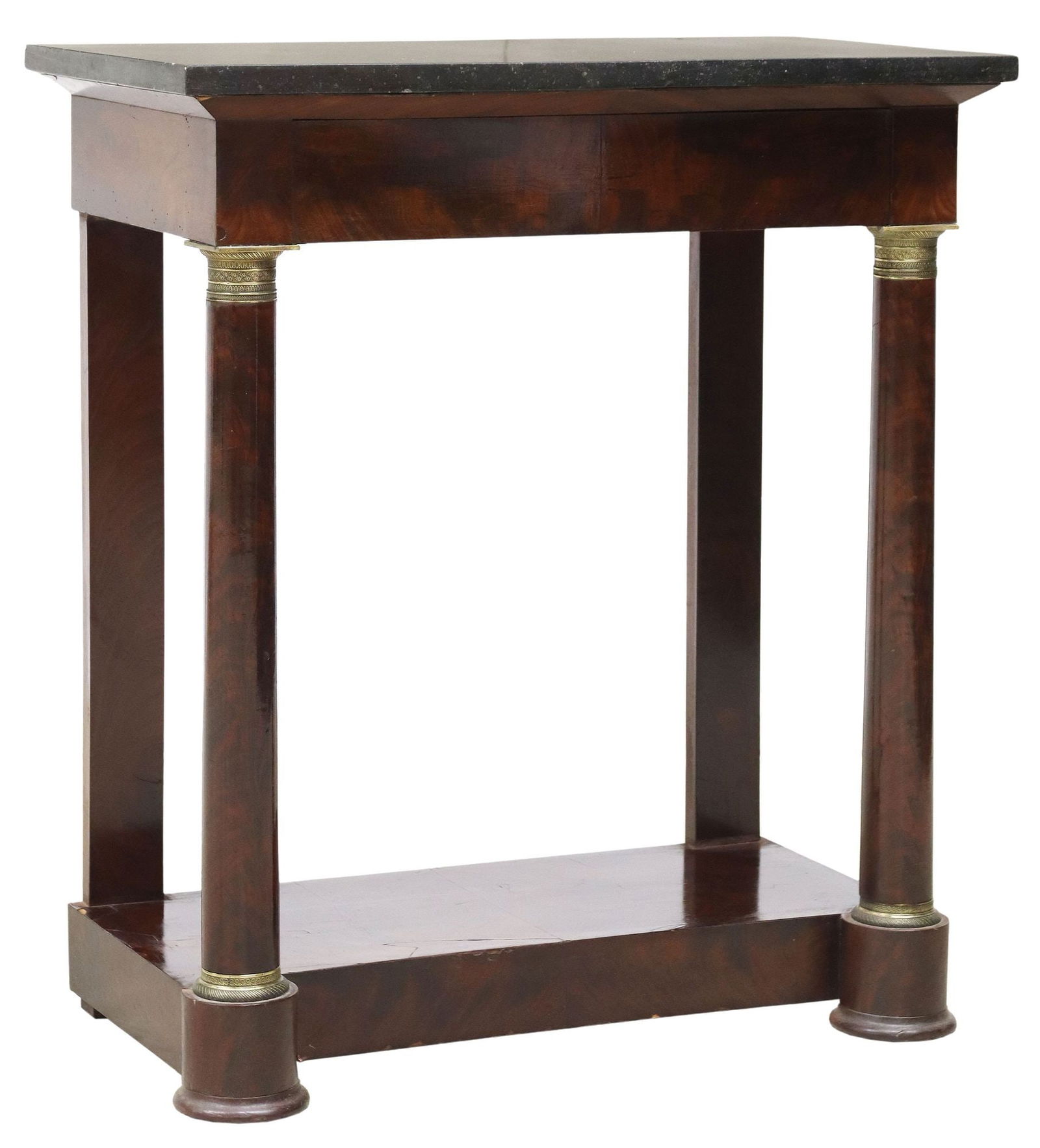 FRENCH EMPIRE STYLE MARBLE-TOP MAHOGANY CONSOLE TABLE (1 of 4)