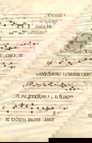 FRAMED MANUSCRIPT ANTIPHONARY LEAF INTROITUS EXSURGE QUARE OBDORMIS