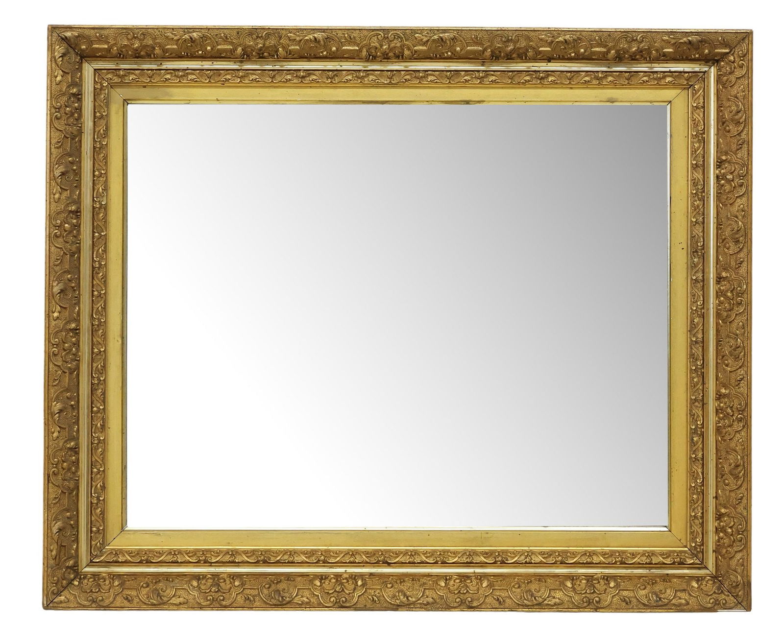 FRENCH FOLIATED GILT PICTURE FRAME MIRROR, 29.75" X 36" (1 of 3)