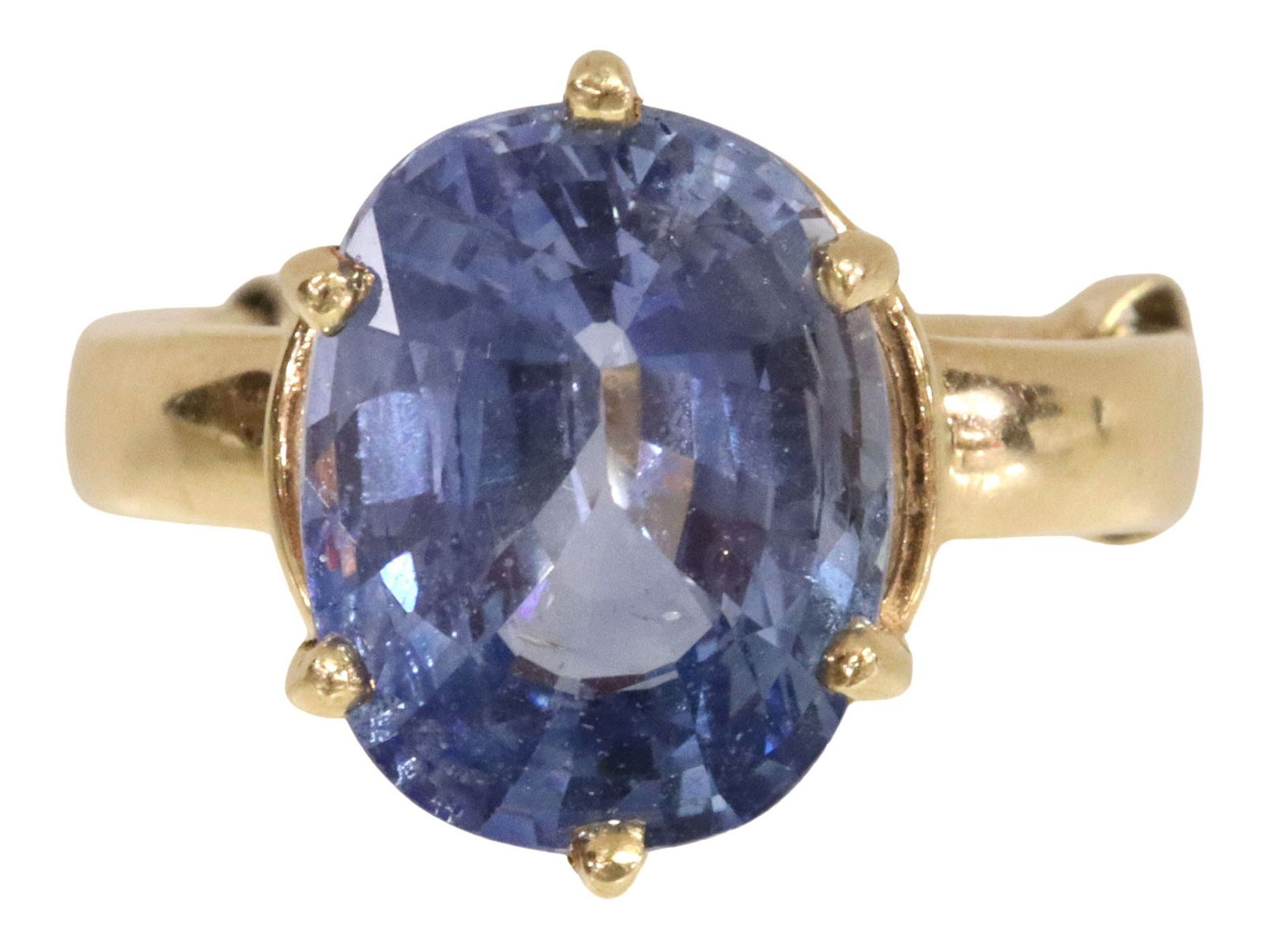 ESTATE 14KT YELLOW GOLD & 5.25CT BLUE SAPPHIRE RING (1 of 5)