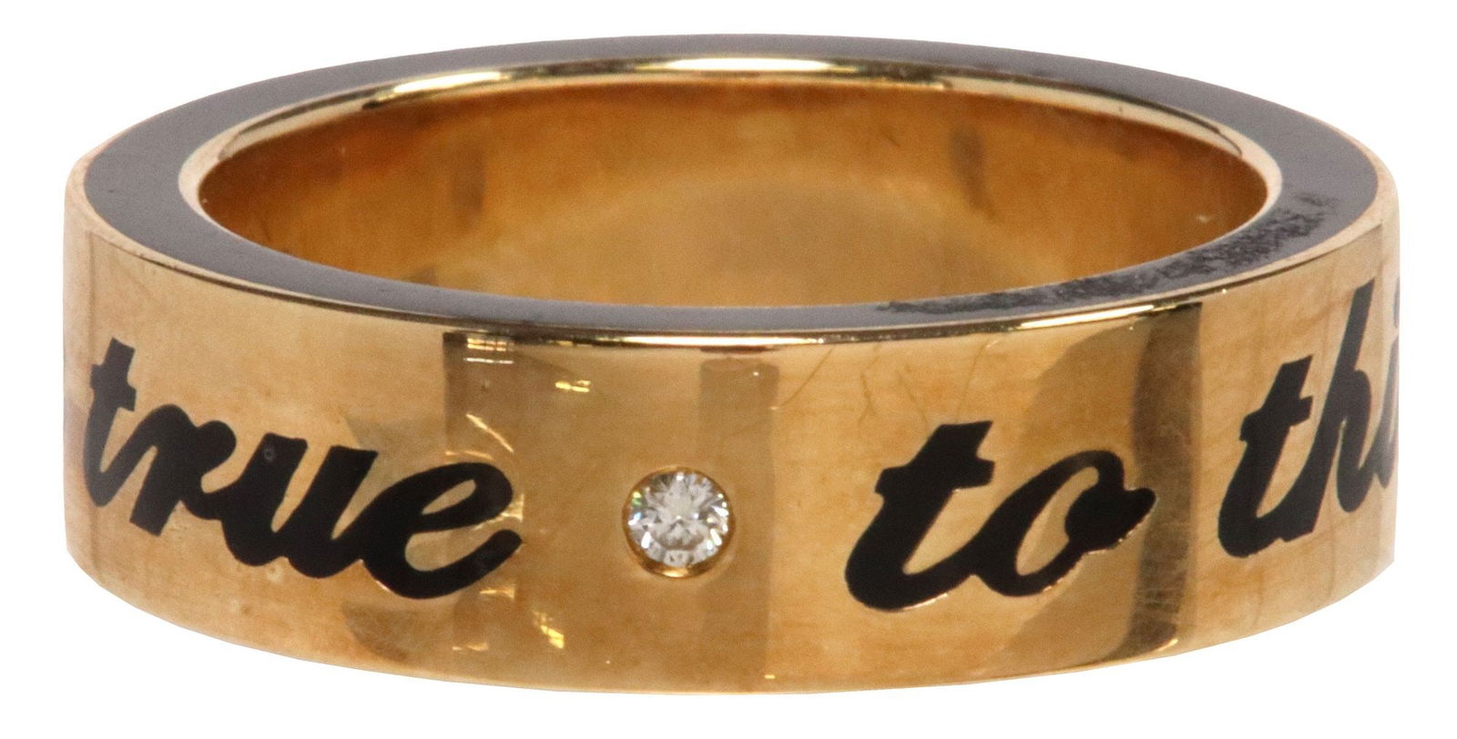 DRU BY THEA MILLER 14KT GOLD DIAMOND & BLACK ENAMEL TO THINE OWN SELF BE TRUE BAND (1 of 7)
