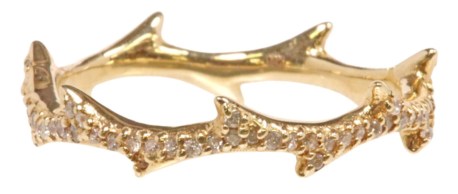 DRU BY THEA MILLER 14KT GOLD 0.25CTTW DIAMOND PAVE CROWN OF THORNS RING (1 of 6)