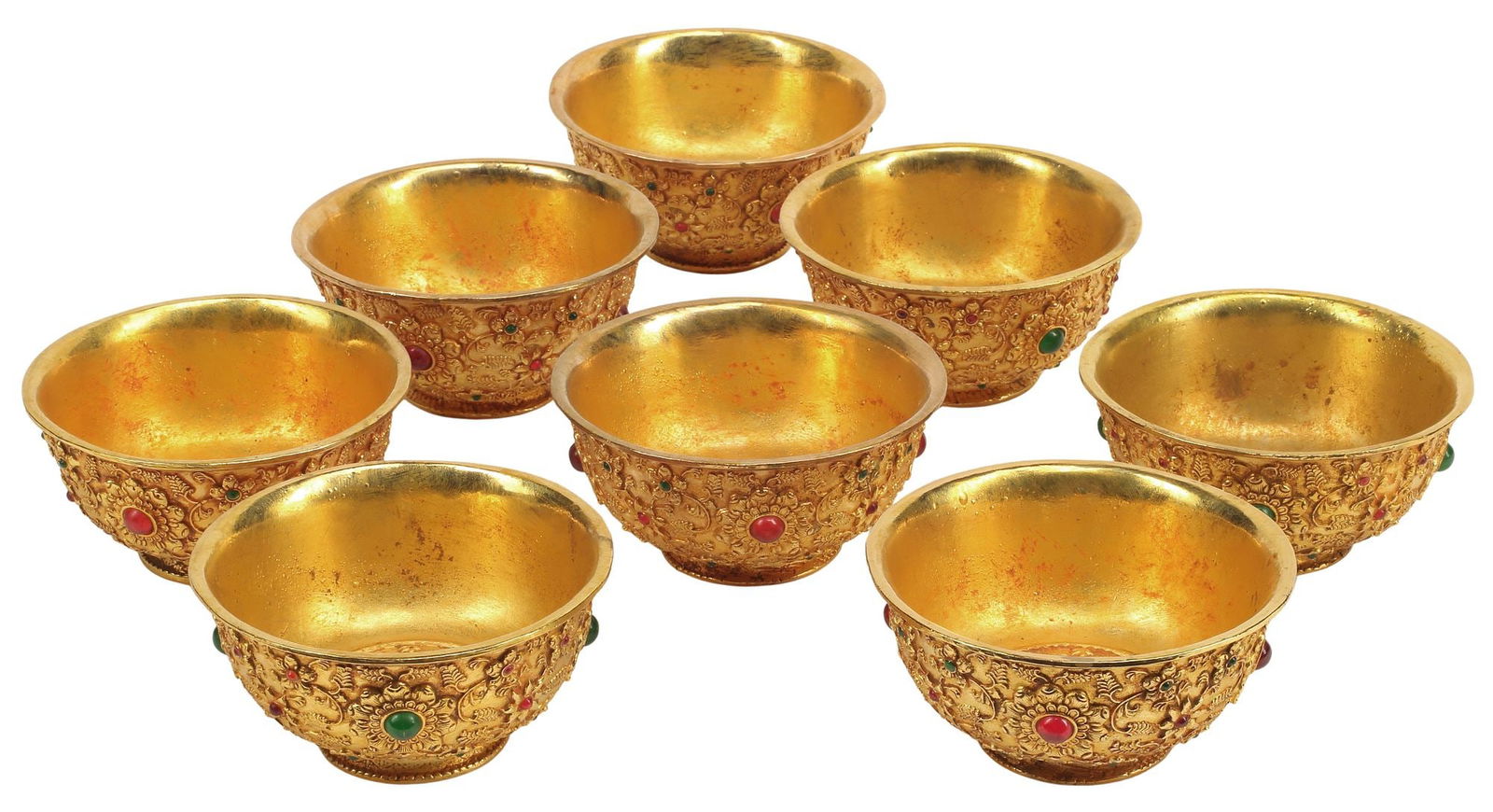(8) GEM-SET GILT BRONZE TABLE BOWLS (1 of 4)