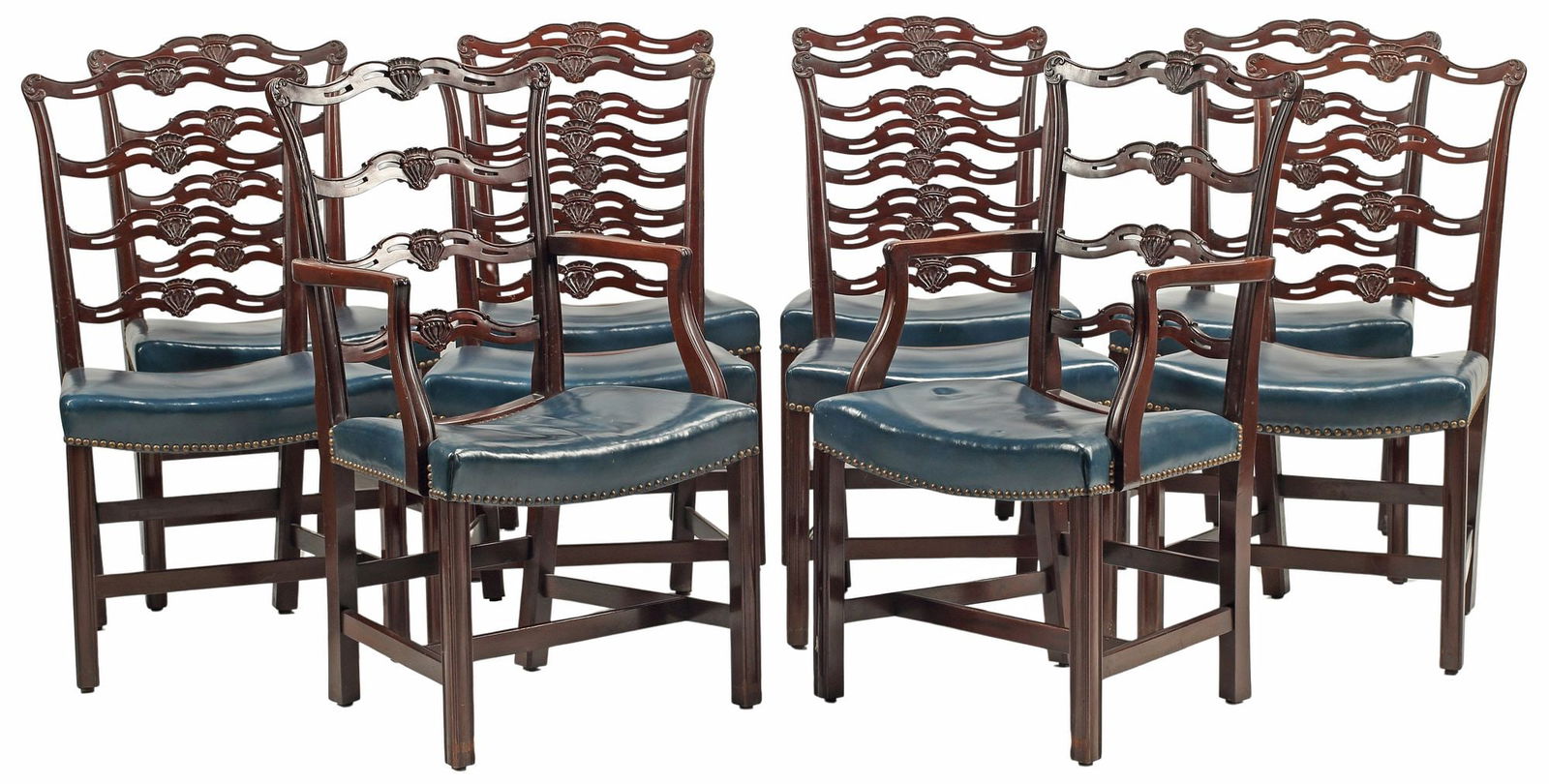 (10) GEORGE III STYLE MAHOGANY LADDER-BACK DINING CHAIRS (1 of 5)