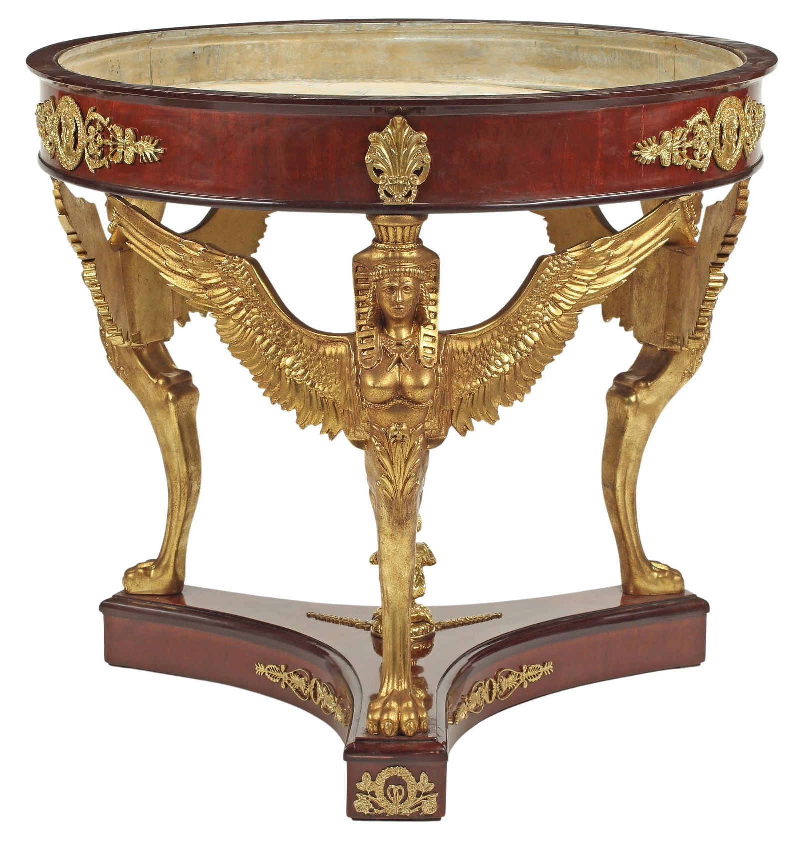 LARGE EMPIRE STYLE ORMOLU-MOUNTED MAHOGANY JARDINIERE (1 of 5)