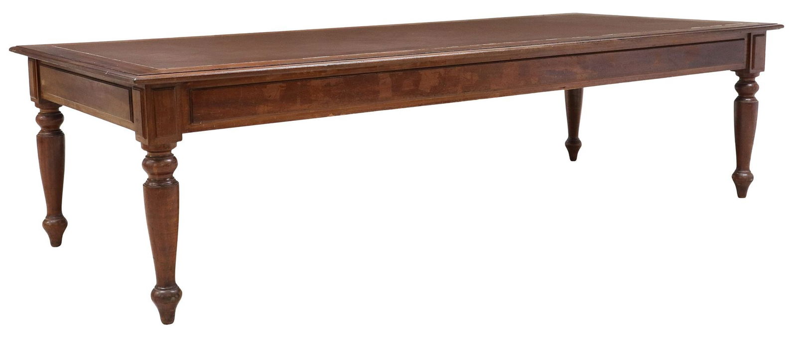 MONUMENTAL ITALIAN MAHOGANY TABLE ON TURNED LEGS, 120"L (1 of 4)