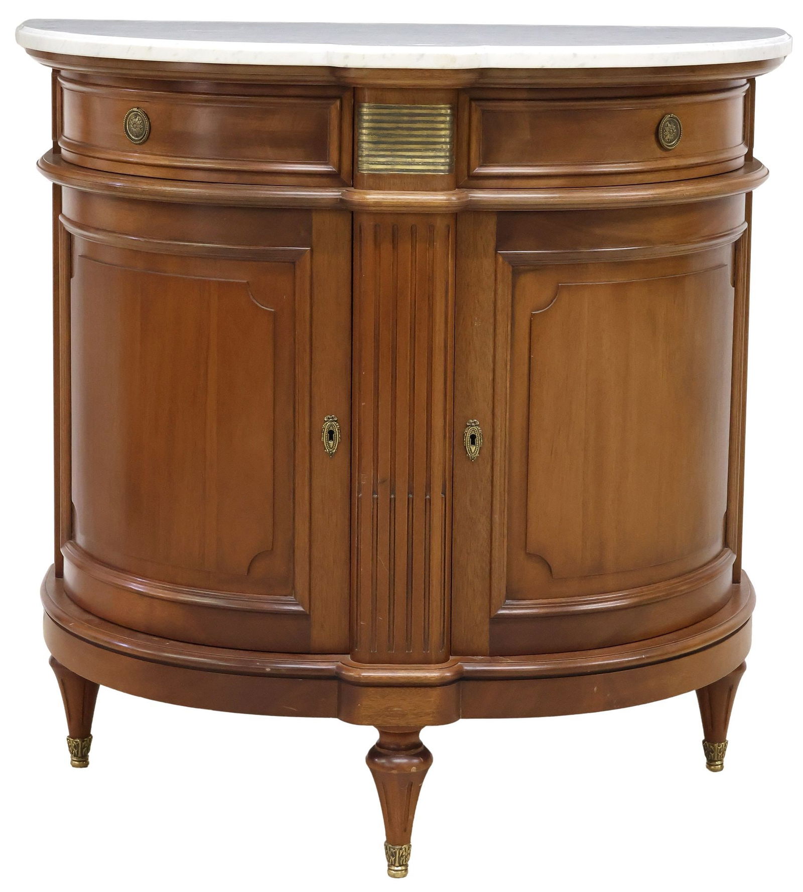 FRENCH LOUIS XVI STYLE MARBLE-TOP MAHOGANY SIDEBOARD (1 of 5)